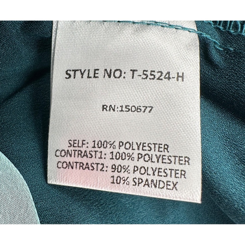 STRUT & BOLT Jade Green and Dark Teal Wrap Blouse BodySuit Women's Medium NEW - Picture 6 of 10